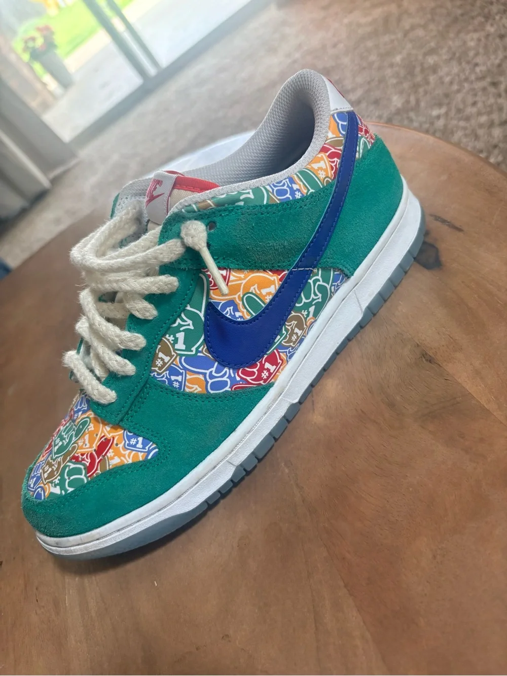 Nike Kids Green Multi-Color Graphic Sneakers